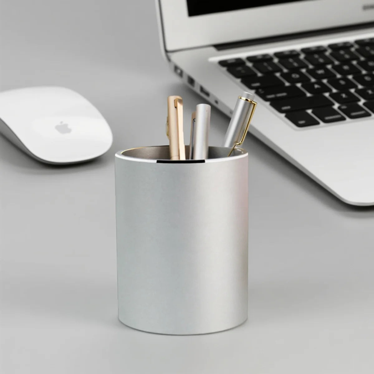 Fashion Modern style Aluminum Alloy Pencil holder Office Study Daily use Large size Desktop Metal Storage Box